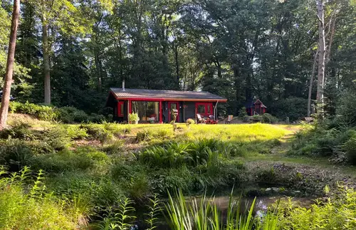huisje in de veluwse bossen