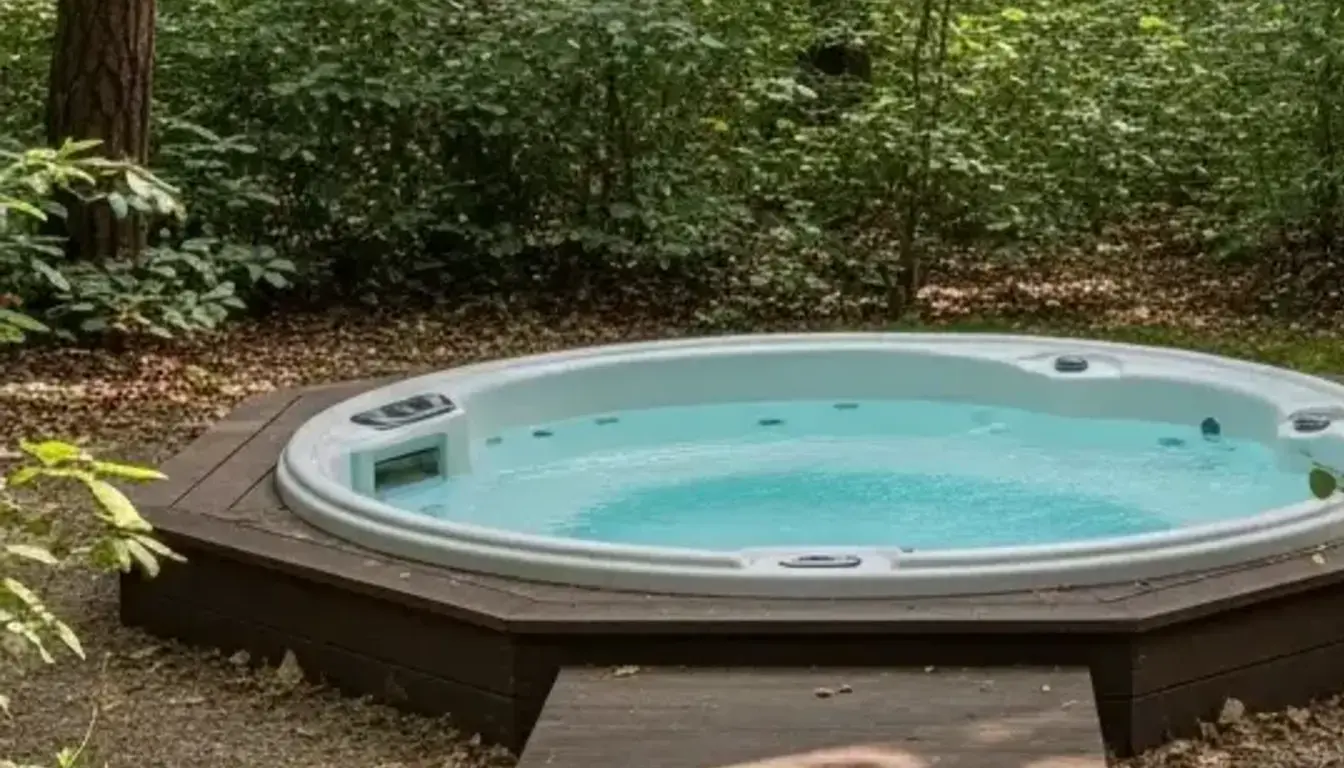 Huisje met jacuzzi met uitzicht op het bos