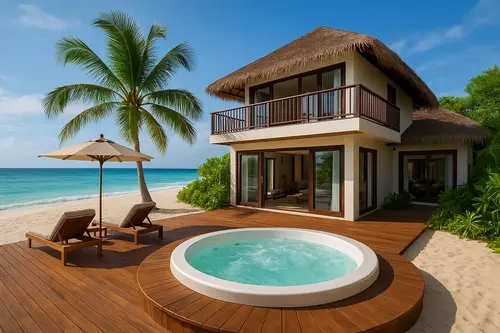 Luxe villa met jacuzzi aan zee