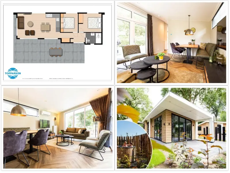 Luxe wellness lodge van TopParken met privé jacuzzi op de Veluwe